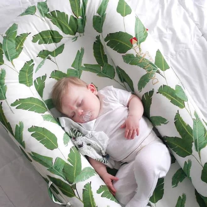 DockATot - Dock A Tot Deluxe Plus Dock Baby Lounger Banana Leaves Green - Kids | Color: Green