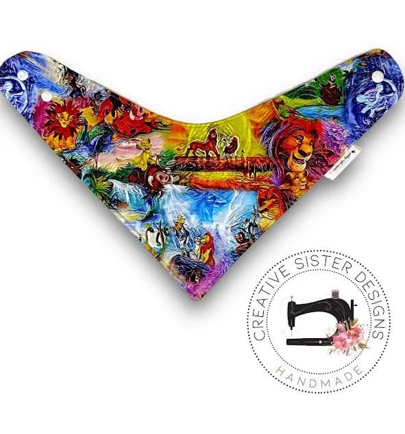 WATERPROOF Lion Bib | Cotton Bib | Triple Layer Waterproof Bib | Boy Bib | Drool Bib | Minky Bib | Unisex Bib | Girl Bib | Gift
