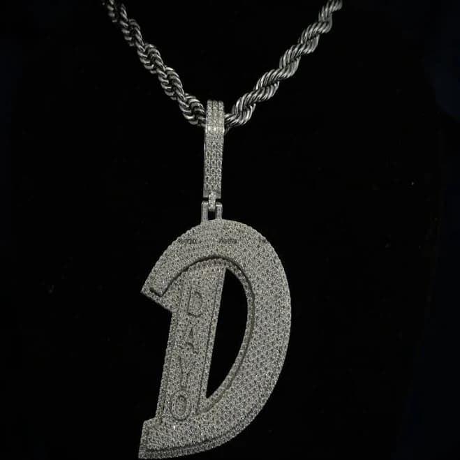 Phoenix Enterprise Custom Iced Out Initial D Letter Pendant Necklace