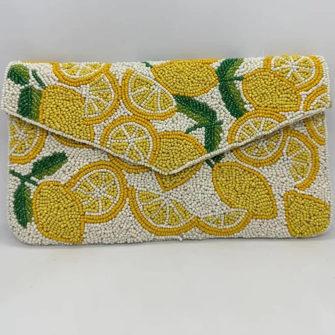 On 34th Hand Beaded Envelope Evening Clutch