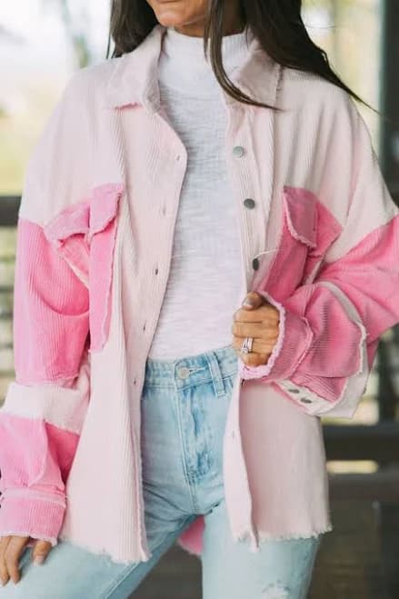 Two-Tone Corduroy Shacket