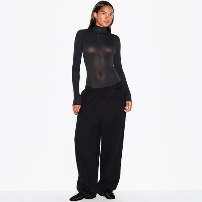Skims Women's Sheer Modal Long Sleeve Turtleneck Bodysuit