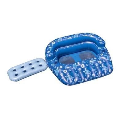 Swim Central 58" Inflatable Tropical Print Double Swimming Pool Lounger