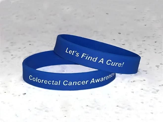 Silicone Wristband Bracelet with Colorectal Cancer Awareness