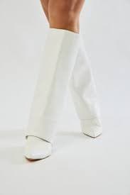 Arielle Overlay Knee High Boots - White | Fashion Nova