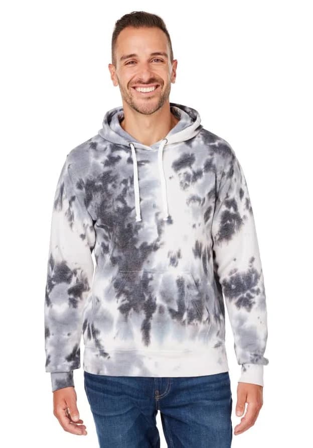 Adult J America 8861 Tie-Dye Fleece Hooded Sweatshirt