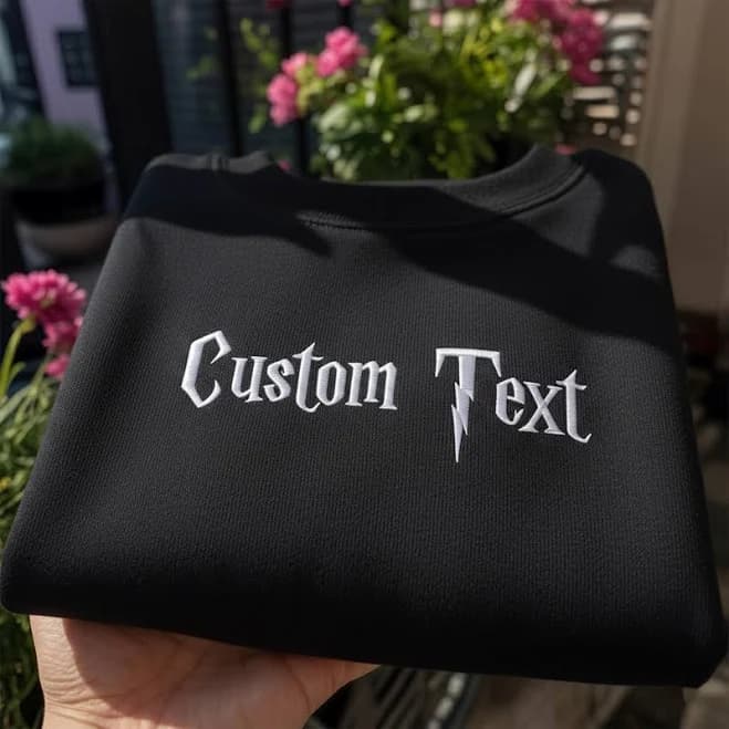 Custom Gothic Embroidered Crewneck Sweatshirt