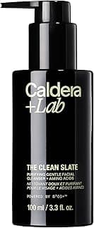 Caldera + Lab The Clean Slate | Men's Organic Foaming Facial Cleanser for Dry, Sensitive, & Normal Skin – Vegan, Natural & Antioxidant Packed Exfoliating Face Wash