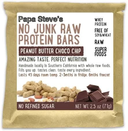 Peanut Butter Choco Chip Raw Protein Bars (Pack of 10)