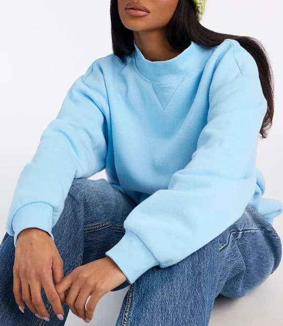 Fashion Nova Women's Classic Mock Neck Sweatshirt
