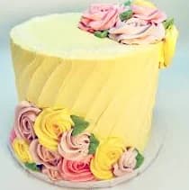 Ruched Yellow Garden Party Cake