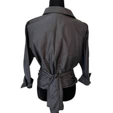 Judy Lee Cole Black Crystal Button Wrap Top Size 12 H19 | eBay