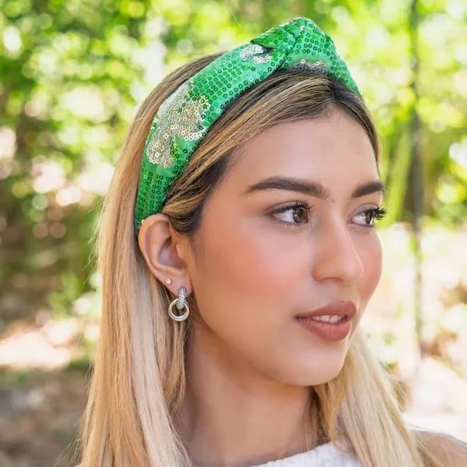 Twine and Love Shamrock Sequin Knot Headband