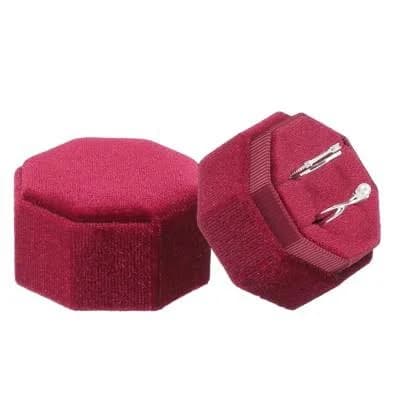 Unique Bargains Velvet Octagon Wedding Proposal Engagement Jewelry Storage Ring Box