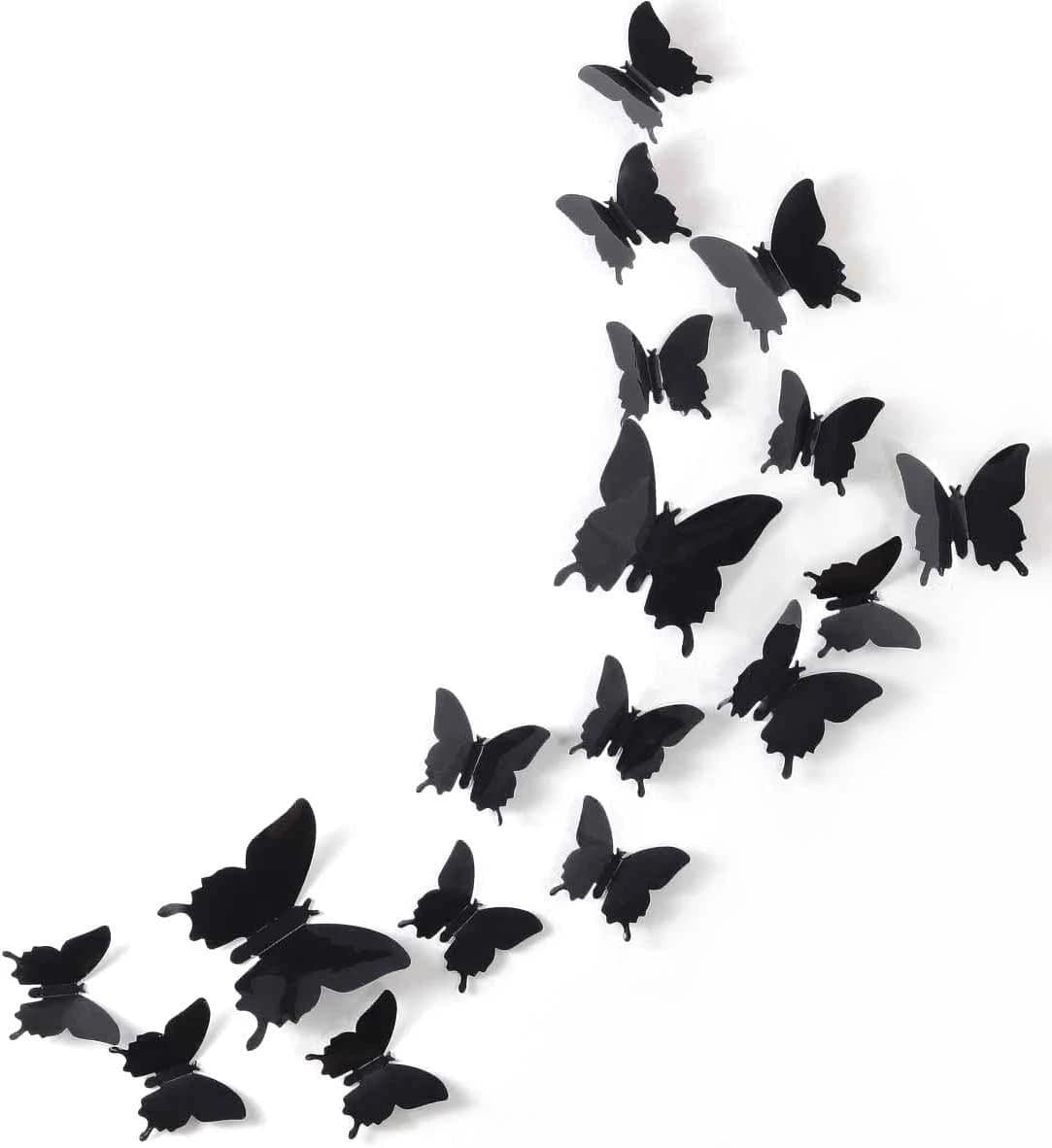 Neele 24pcs 3D Butterfly Removable Mural Stickers