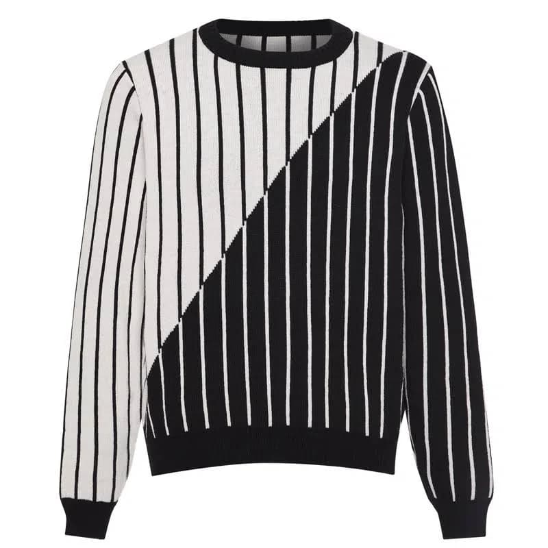 Men's Ingmarson Thin Striped Diagonal Wool & Cashmere Jumper
