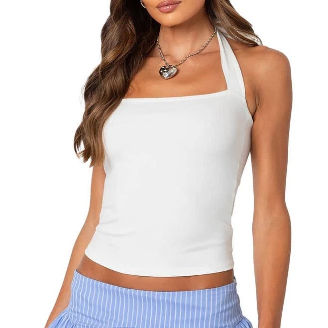 Edikted Women's Marisol Straight Neck Halter Top