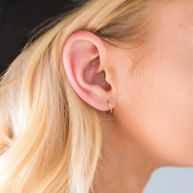 14K Gold Filled Hoop Earrings, 22 Gauge
