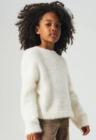 H&M Girls Brushed Fine-knit Sweater