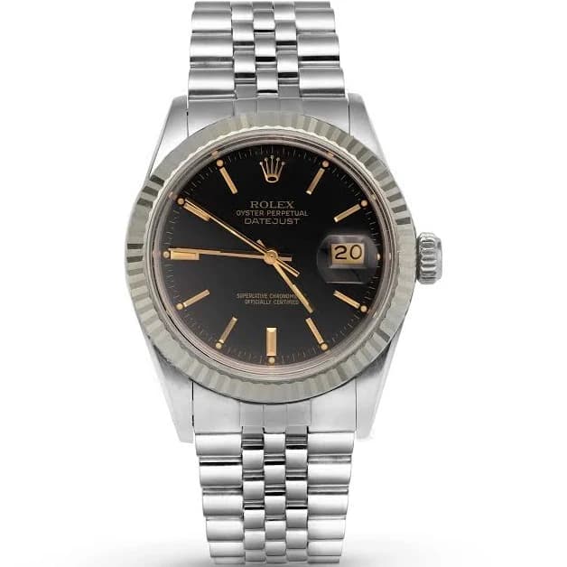 Rolex Datejust 16013 Fluted Bezel Watch 36mm Black Dial