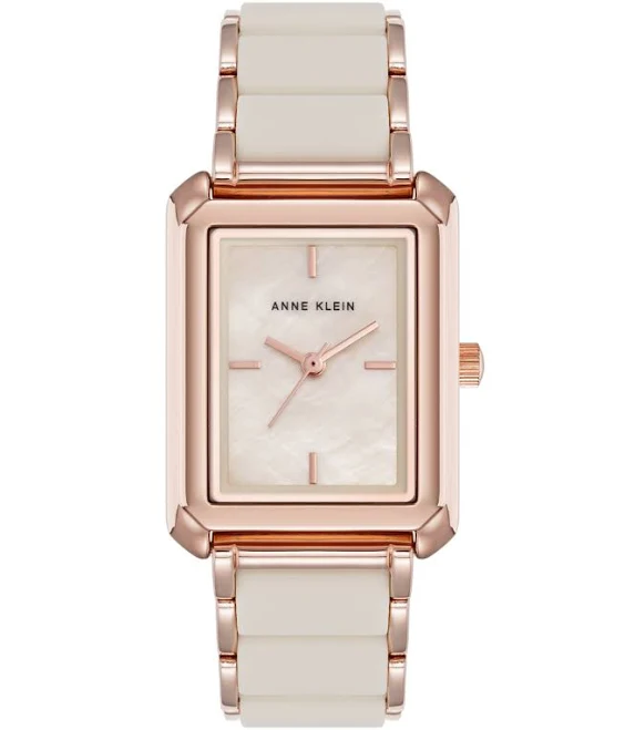 Anne Klein Women's Quartz Rectangular Silicone Bracelet Watch