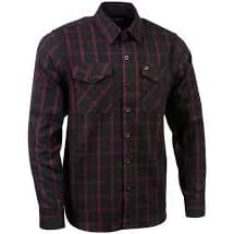 Men's Black and Red Long Sleeve Cotton Flannel Shirt