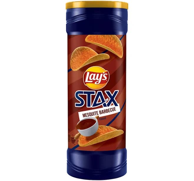 Lay'S Stax Mesquite Bbq 5.75 Oz Canister - 17ct Case