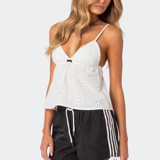 EDIKTED Women's Remy Ribbon Track Shorts