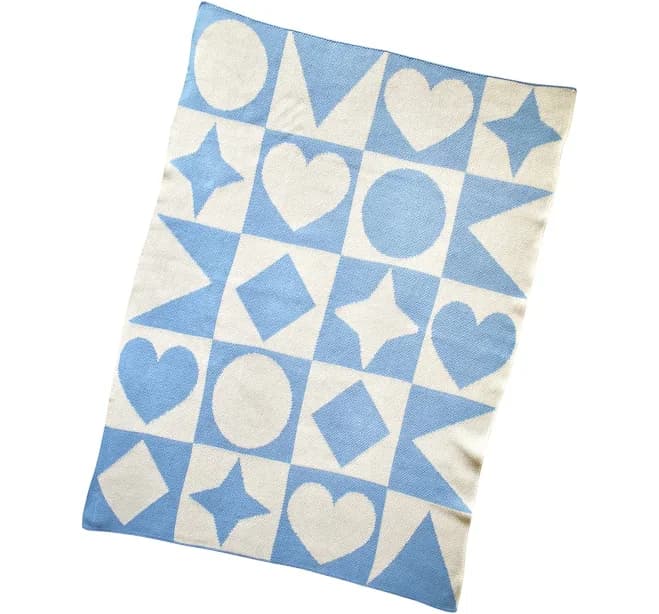 Shape Parade Mini- Light Blue Baby Blanket