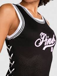 Buy Varsity Lace-Up Dress, Pure Black - Order Dresses online - PINK US