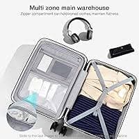 Amazon.com | Hanke Grace Carry On Luggage with Wheels Airline Approved Hard Shell Suitcases with Front Pocket，Top Opening Luggage with TSA Lock for Short Business Travel， Grey. | Carry-Ons