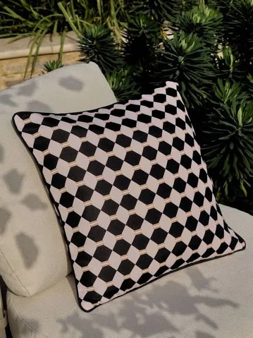 Next Black/White 50 x 50cm Indoor Outdoor Printed Geo Cushion