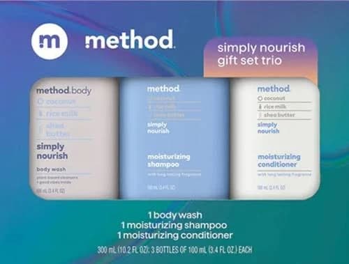 Method Body Wash and Hair Care Gift Set Simply Nourish