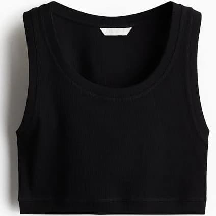 H&M Ladies Cropped Ribbed Tank Top