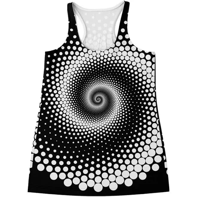 Spiral Dot Print Racerback Tank Top
