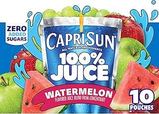 Watermelon Flavored 100% Juice Blend from Concentrate with added ingredients and other natural flavor 10 ct Box, 6 fl oz Pouches