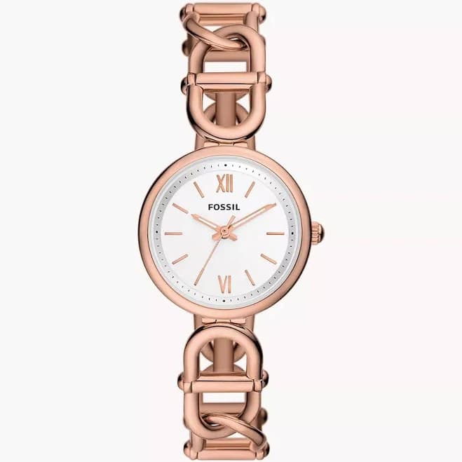 Fossil Women's Carlie Rose Gold-Tone Stainless Steel Watch ES5273