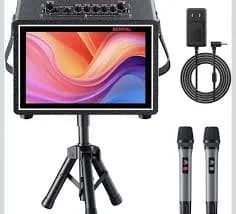 Karaoke Machine with Lyrics Display, 12.1-Inch Capacitive Touch Screen