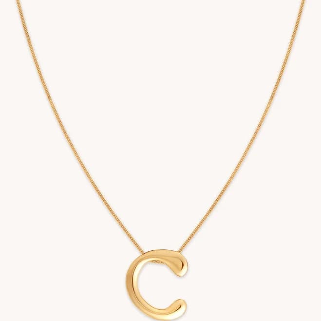 Astrid & Miyu Gold C Initial Pendant Necklace