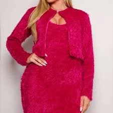 Hot Pink Fuzzy cardigan