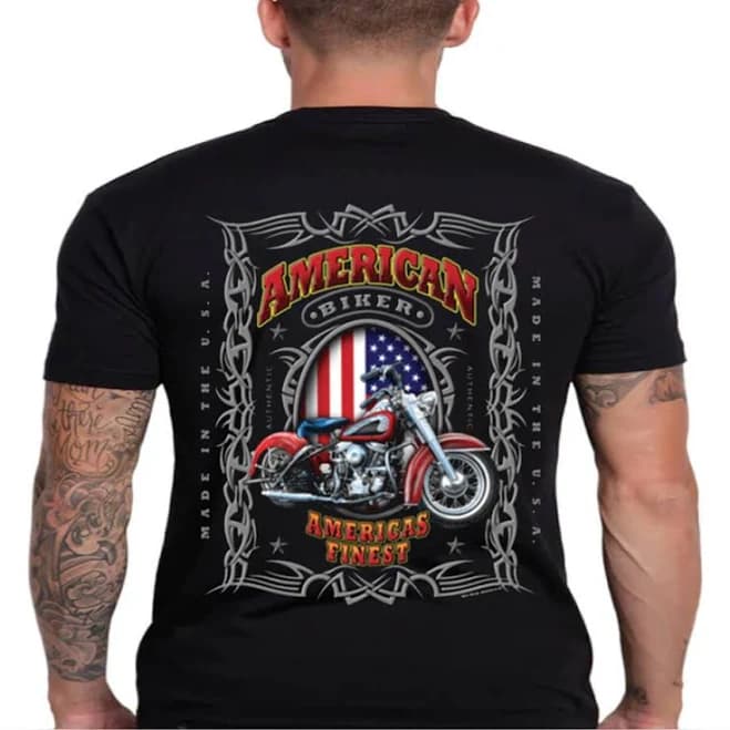American Biker Shirt Choppers American Flag Mens Graphic Tees