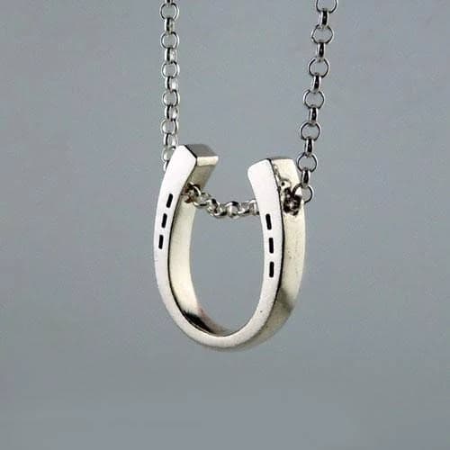 Sterling Silver Horseshoe Pendant Necklace