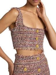 L'AGENCE Maylin Tweed Bralette Top | Saks Fifth Avenue