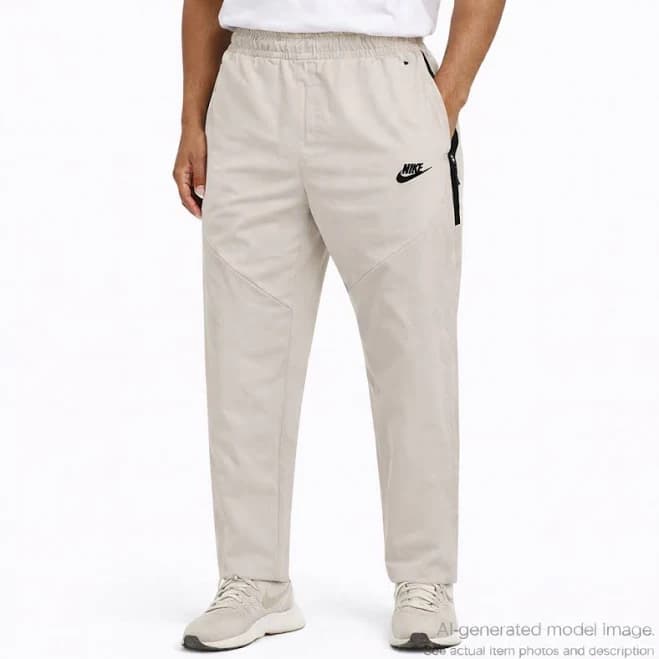 Nike Pants | 293. Nike Dri-Fit Utility Jogger Pants Beige Black Logo Size L | Color: Tan | Size: L | Coquetacloset's Closet