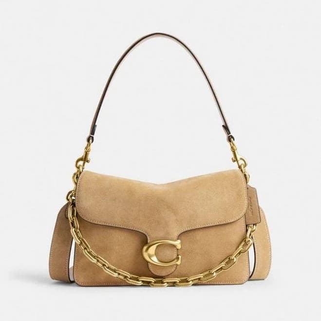 Coach Women's Chain Tabby Suede Shoulder Bag