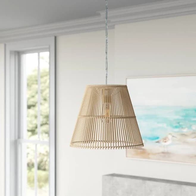 Beachcrest Home Conanso 1 - Light Natural Cone Pendant