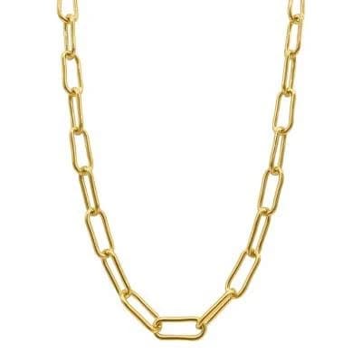 Adornia Women's 14K Gold-Plated Water Resistant Paper Clip Chain Necklace