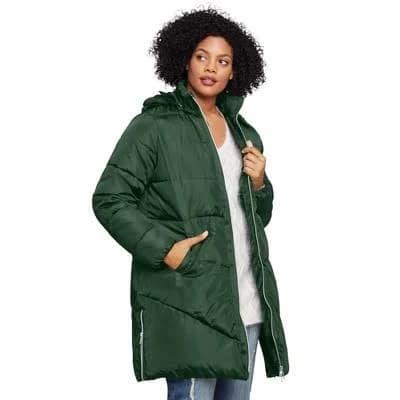 ellos Women's Long Puffer Coat