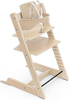 Tripp Trapp High Chair 2, Natural - Includes Chair + Baby Set with Removable Harness for Children 6-36 Months - Adjustable, Ergonomic & Easy to Clean