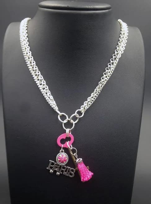 Pretty in Pink Paris Multi Chain Necklace